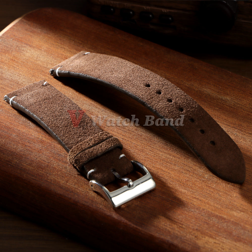 Suede Strap Watch - 20mm 22mm Yüksek Kaliteli Süet Inek