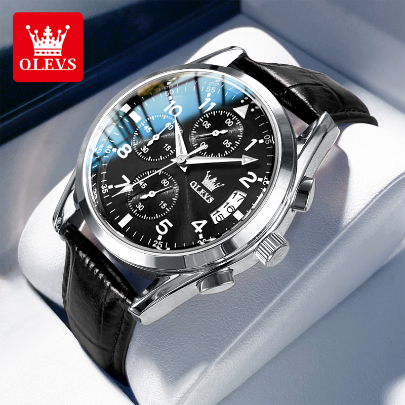 OLEVS Quartz saat erkekler içi - Leather Watch Band Men incelemesi ve fiyatı