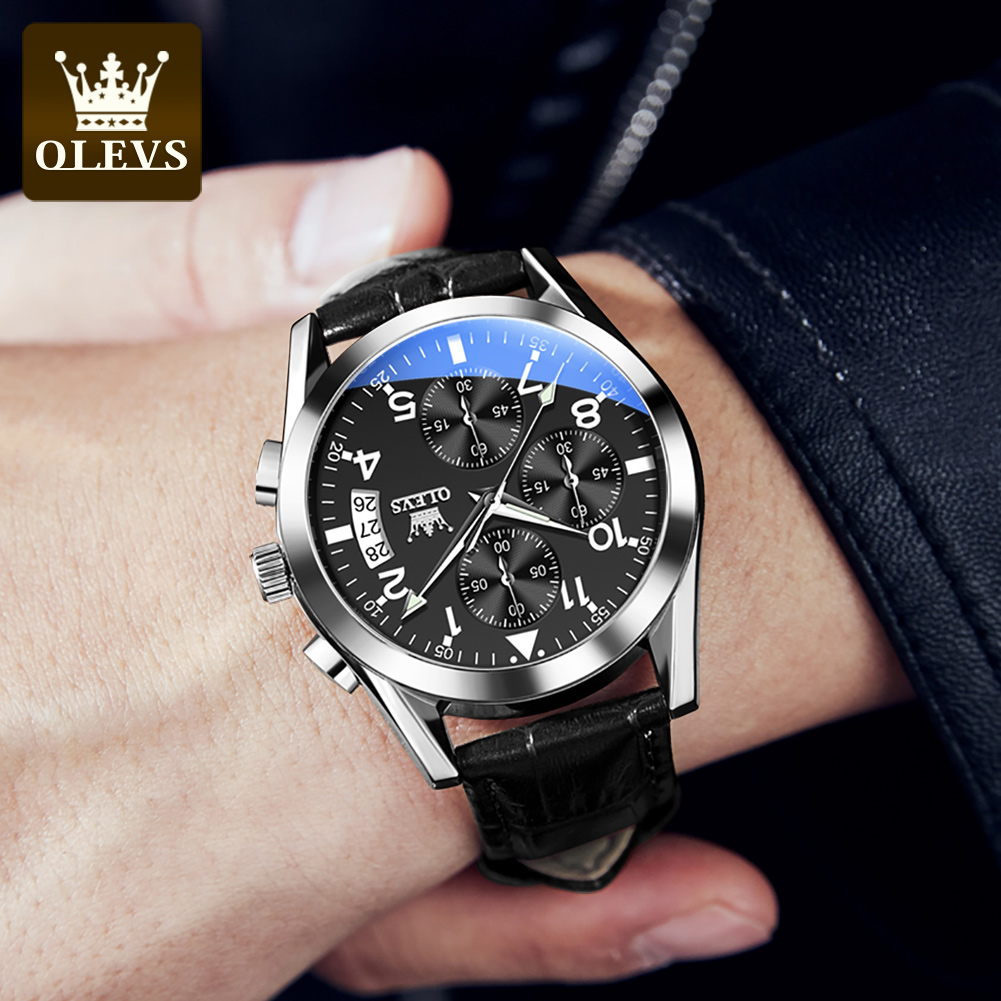 OLEVS Quartz saat erkekler içi - Leather Watch Band Men incelemesi ve fiyatı