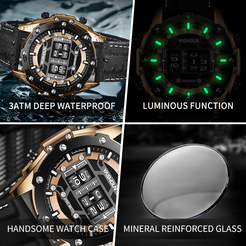 Yaratıcı Watche Dijital Kuvars - Leather Watch Band Men incelemesi ve fiyatı