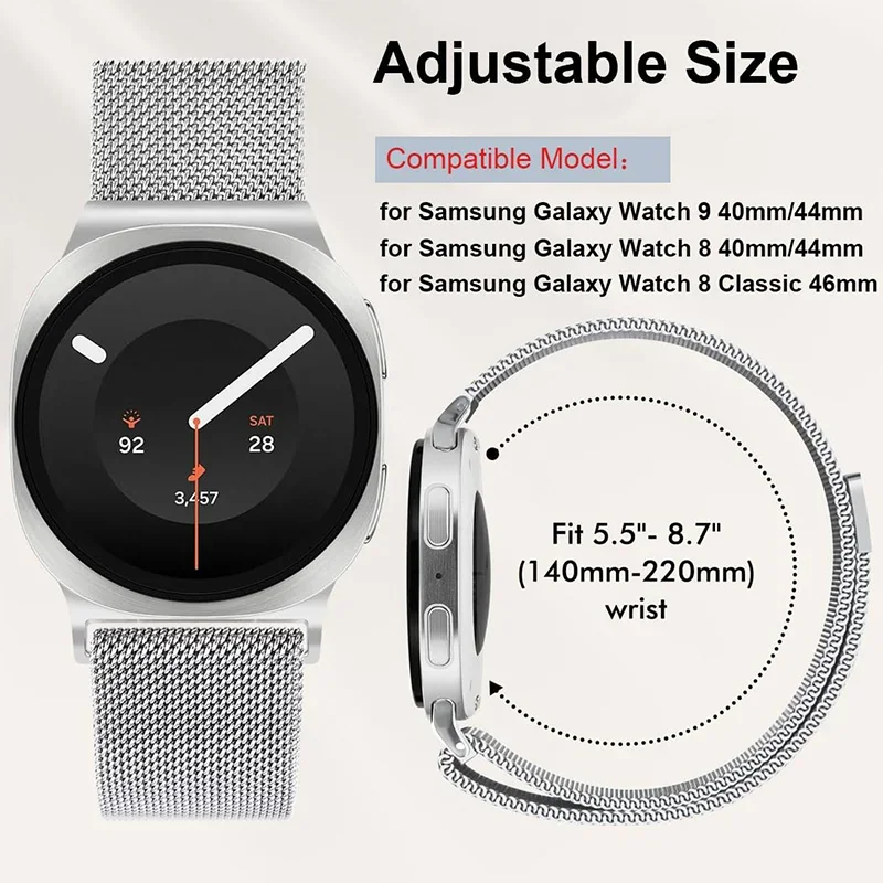 Samsung Galaxy Watch 9/8 44-40 - Milanese Loop Magnetic incelemesi ve fiyatı